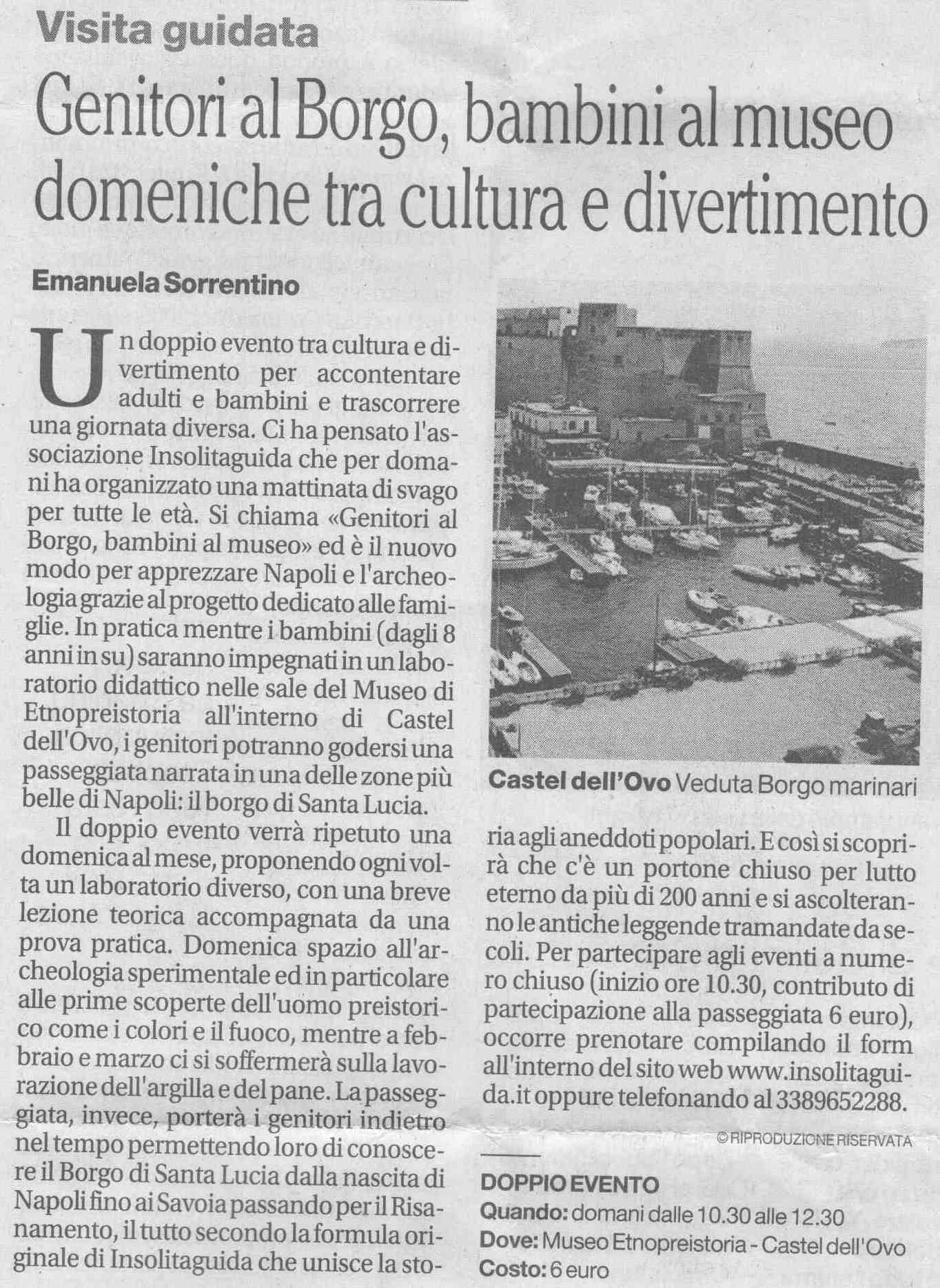 Genitori al Borgo, bambini al museo